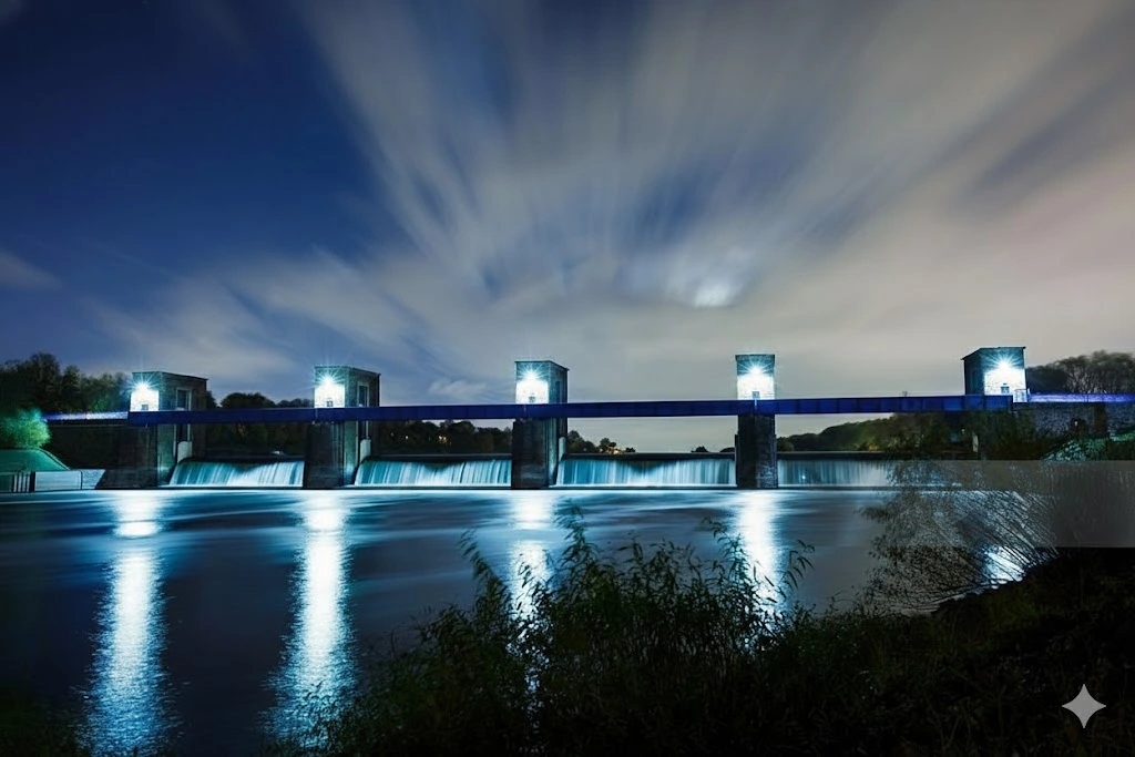 Vista aérea de la Represa Valle Azul